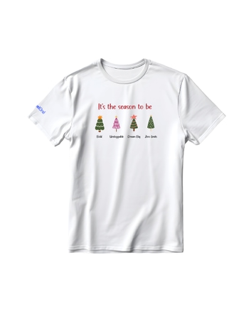 Kid's Christmas Round Neck T-shirt - White